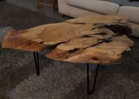 Rustic solid wood coffee table