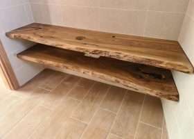 Solid wood rustic shelves